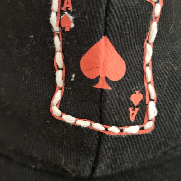 Black Cap with Embroidered Ace Card - Picture 2 of 4